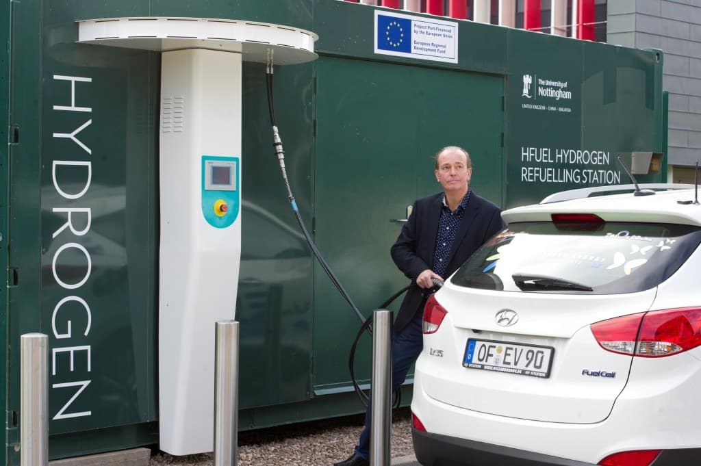 Tankning av vätgasdrivet fordon vid vätgasstation